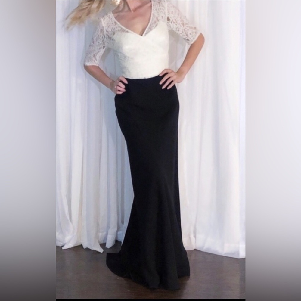 JS Collections Black and Cream Lace Dress size 12